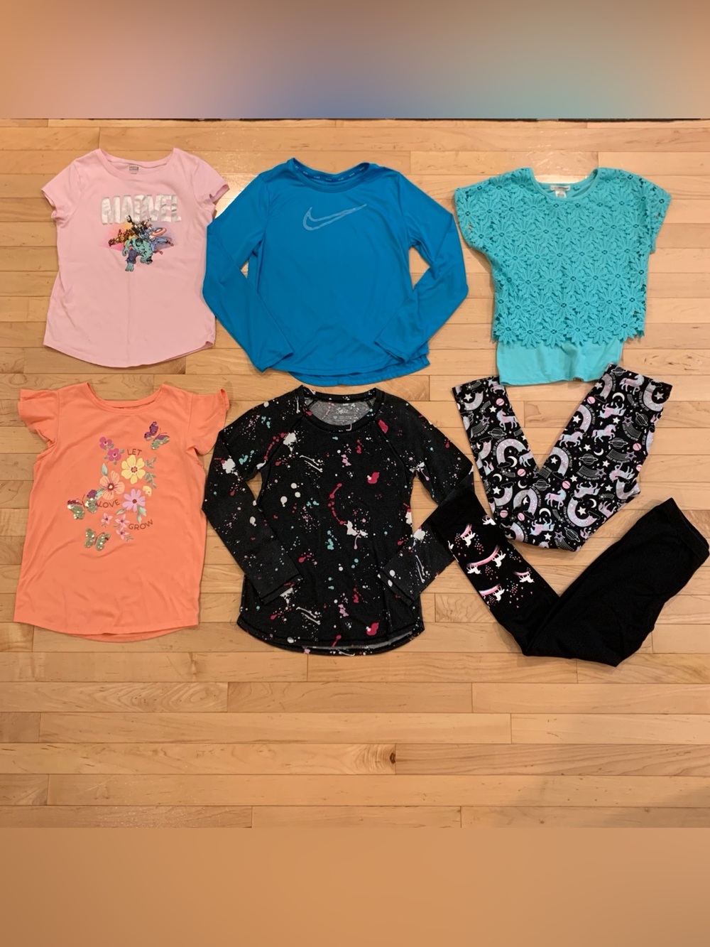 Youth Girls Size 10 Medium Clothing Lot – Justice, Nike, Marvel, Jumping Beans